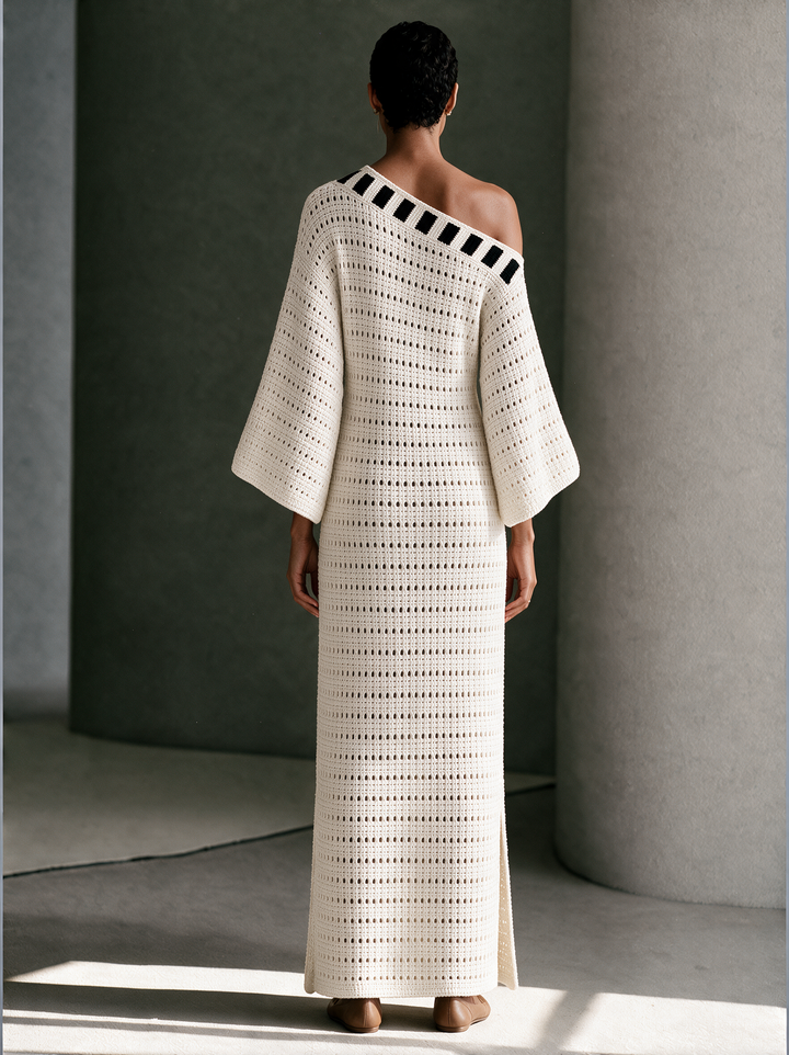 Vestido Noelia — Largo Bohemio de Punto Calado
