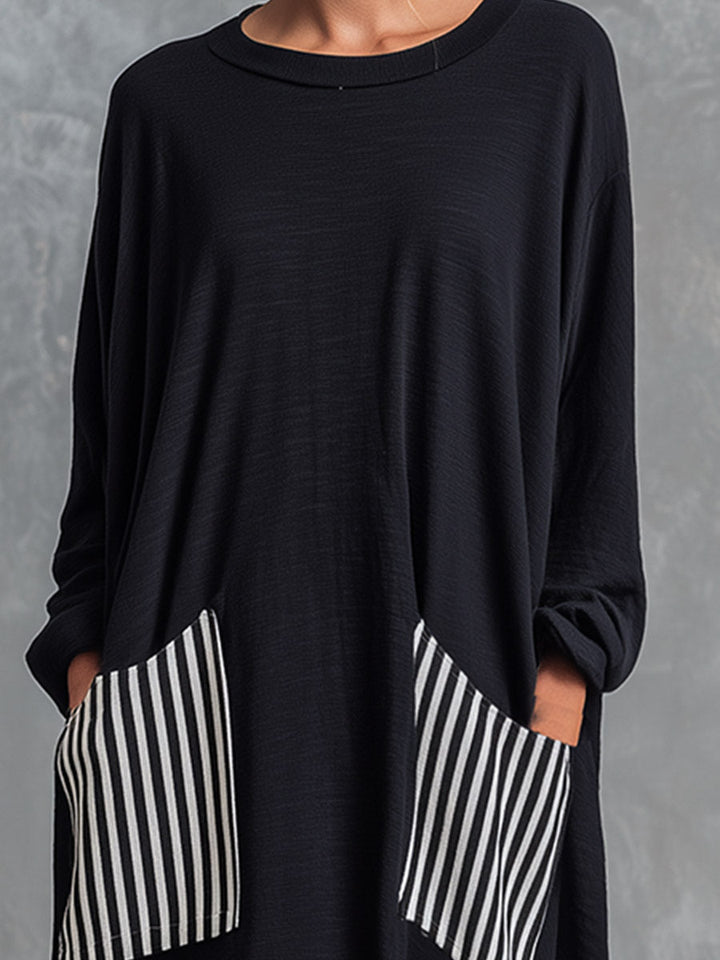 Vestido Alba — Largo Oversize de Algodón Patchwork
