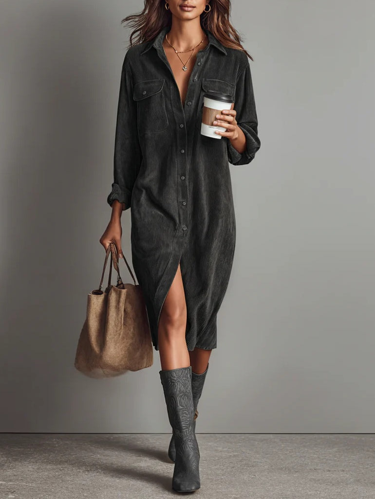 Rosaria – Vestido Midi Amplio con Doble Bolsillo