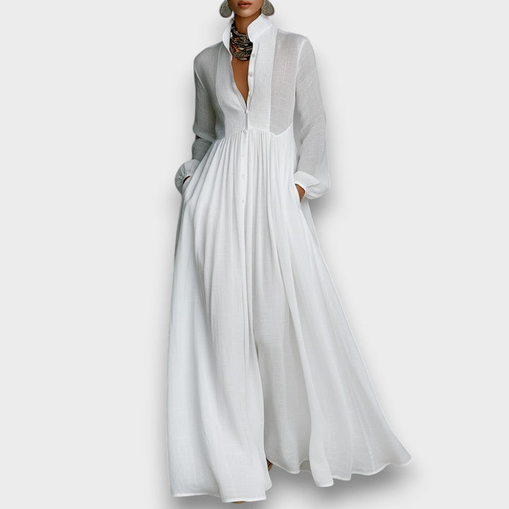 Serena - Vestido Maxi con Botones Frontal Fluidos