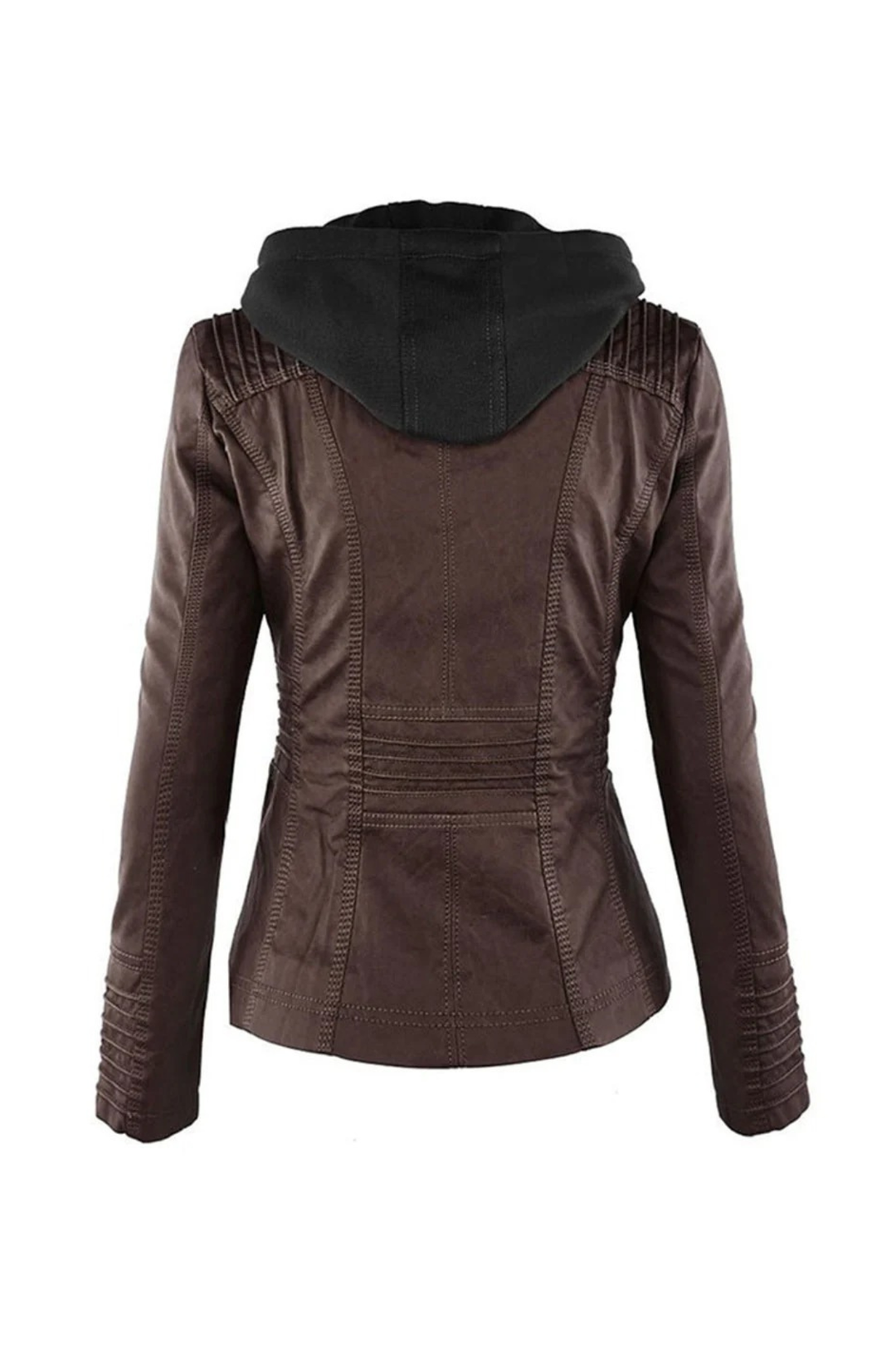 ELVIRA – Chaqueta de piel moderna con capucha