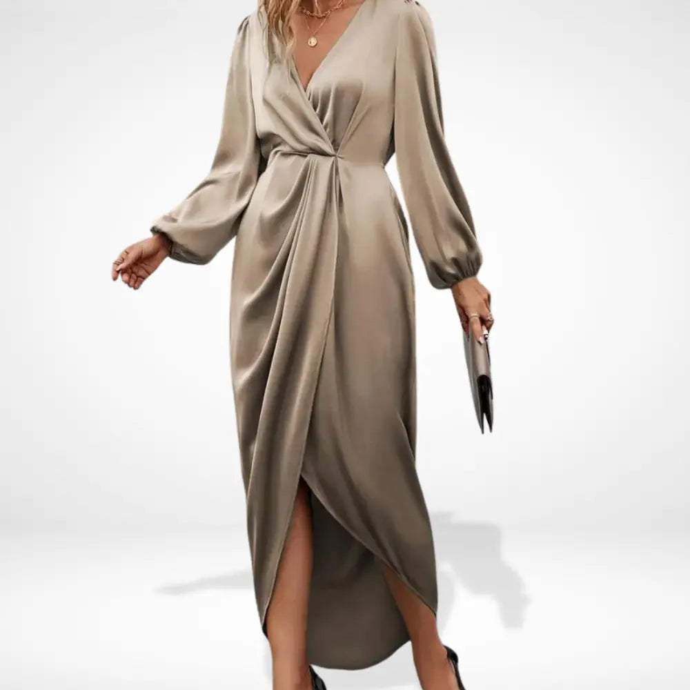 Martina | Vestido de noche midi con drapeado central