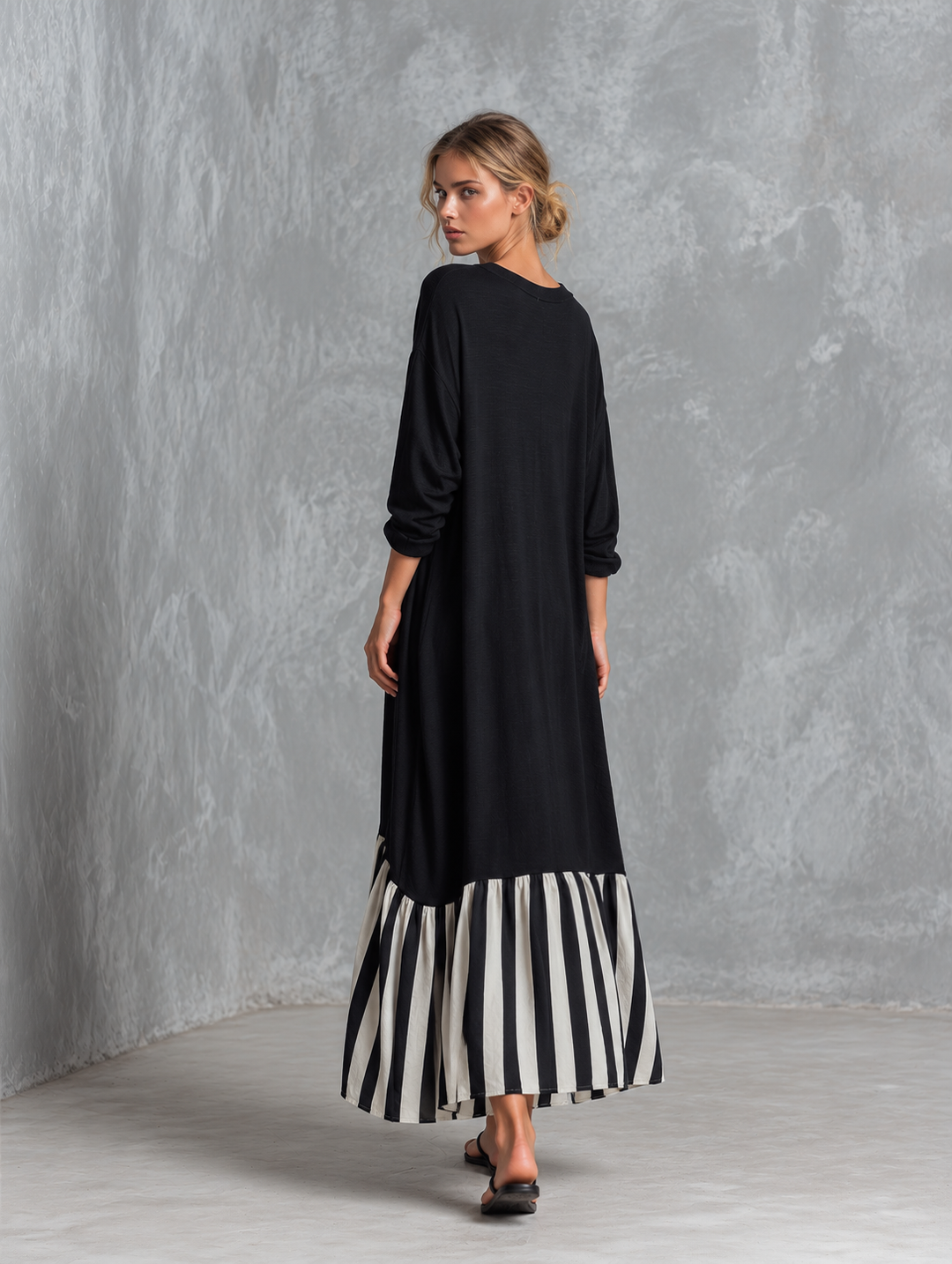 Vestido Alba — Largo Oversize de Algodón Patchwork