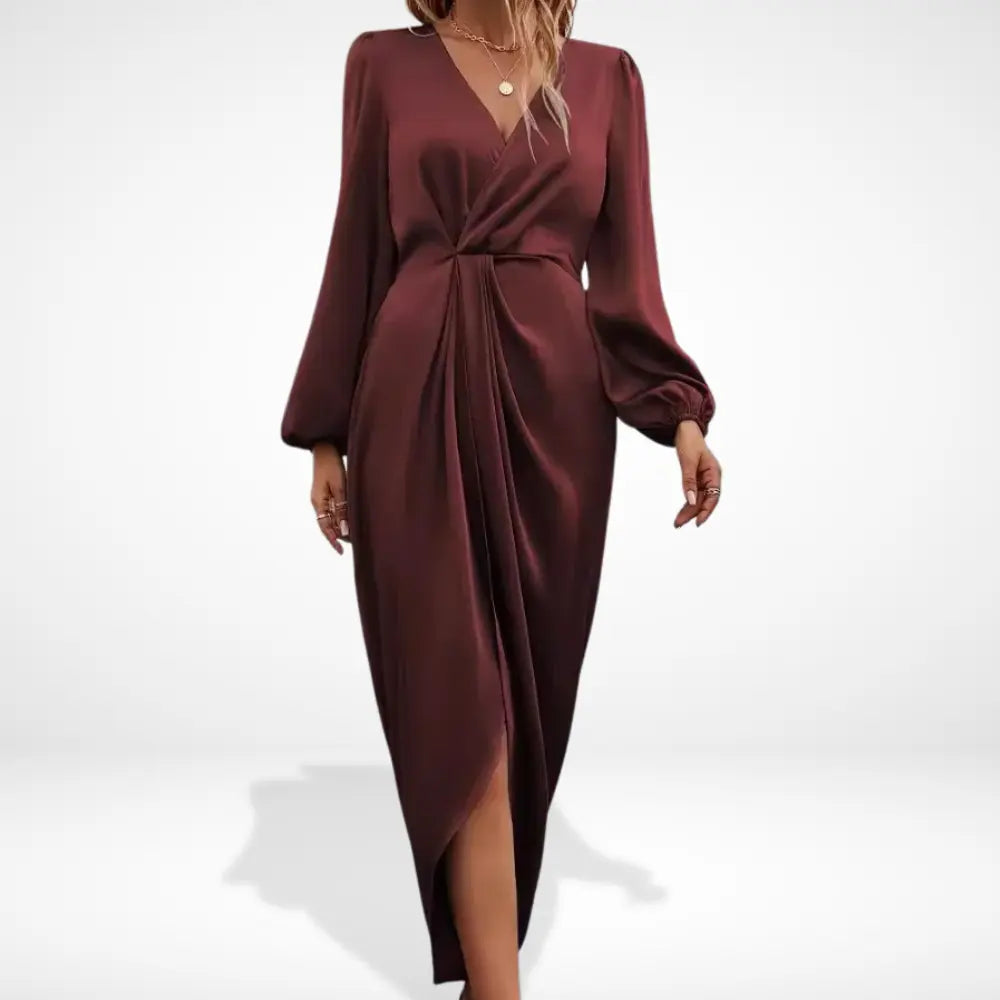 Martina | Vestido de noche midi con drapeado central
