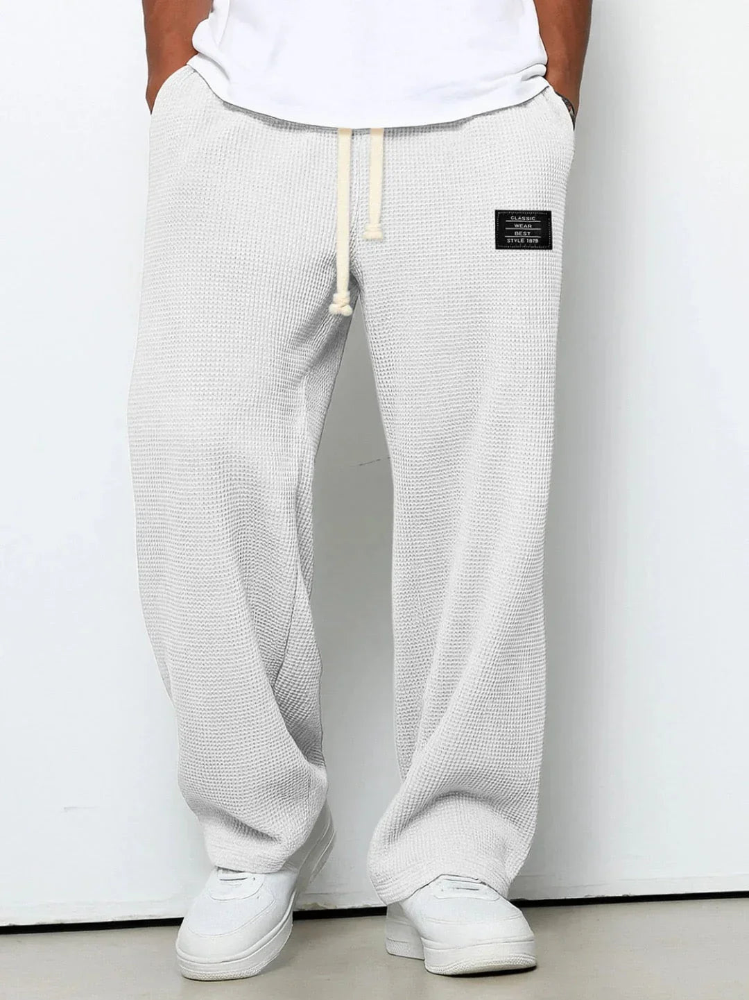 Lorenzo | Pantalones de pierna ancha con tejido de panal