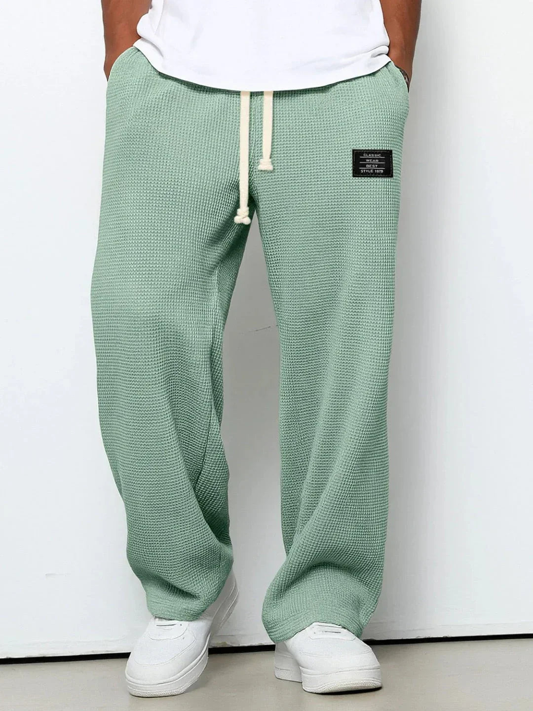 Lorenzo | Pantalones de pierna ancha con tejido de panal