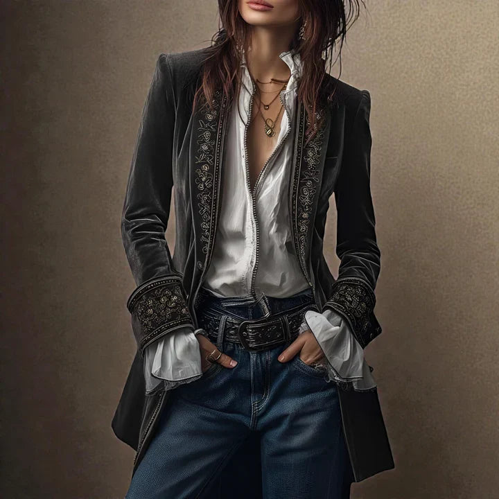 Natalia™ | Elegante chaqueta de terciopelo