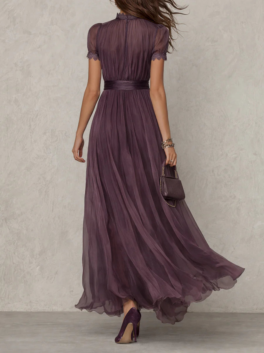 Sofía™ - Vestido Maxi Elegante Ciruela Royale