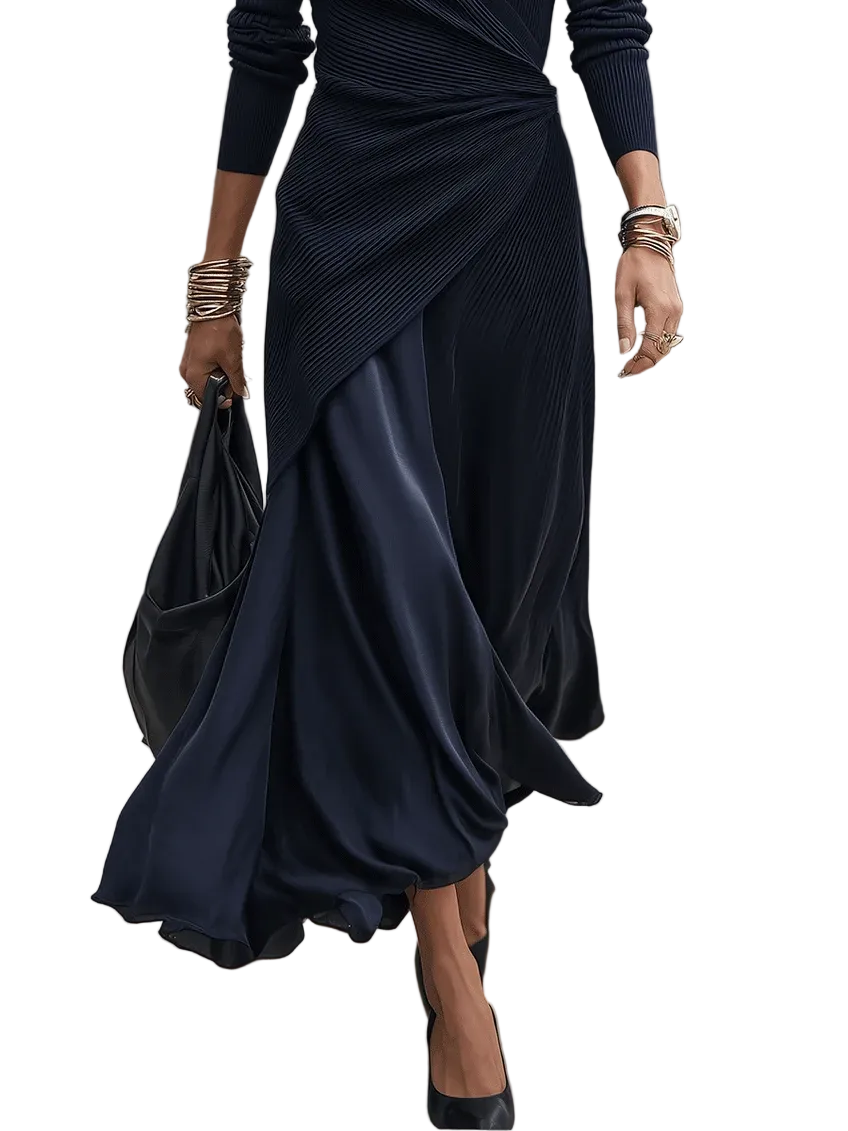 Vestido Lorena — Maxi Asimétrico con Escote en V