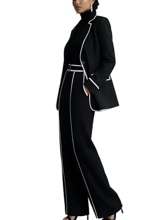 Conjunto Claudia — Blazer con Ribete y Pantalón