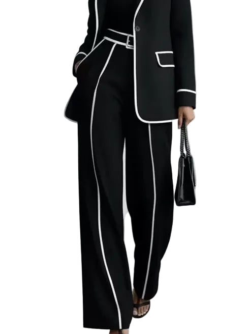 Conjunto Claudia — Blazer con Ribete y Pantalón