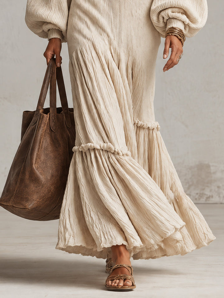 Vestido Consuelo — Largo Holgado con Mangas Farol