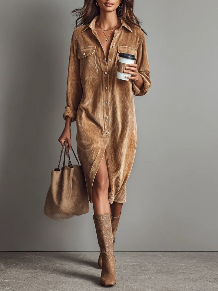 Rosaria – Vestido Midi Amplio con Doble Bolsillo
