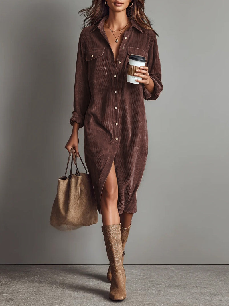 Rosaria – Vestido Midi Amplio con Doble Bolsillo