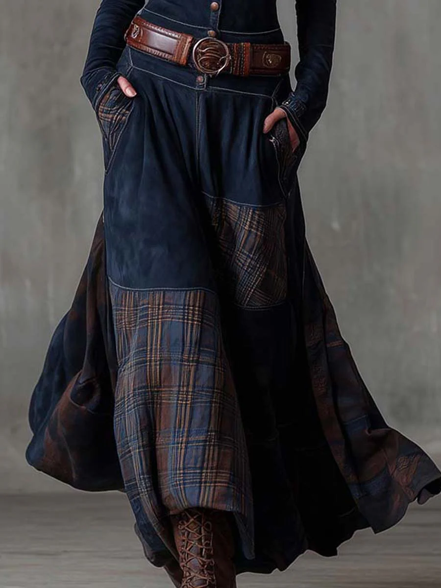 Livia – Maxi Vestido de Ante con Cintura
