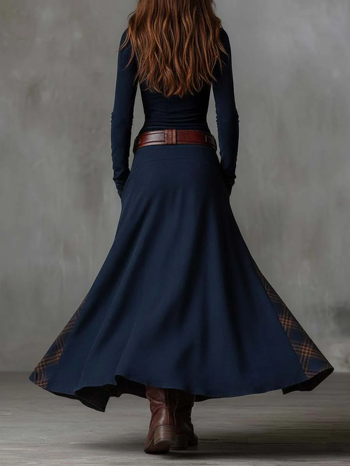 Livia – Maxi Vestido de Ante con Cintura