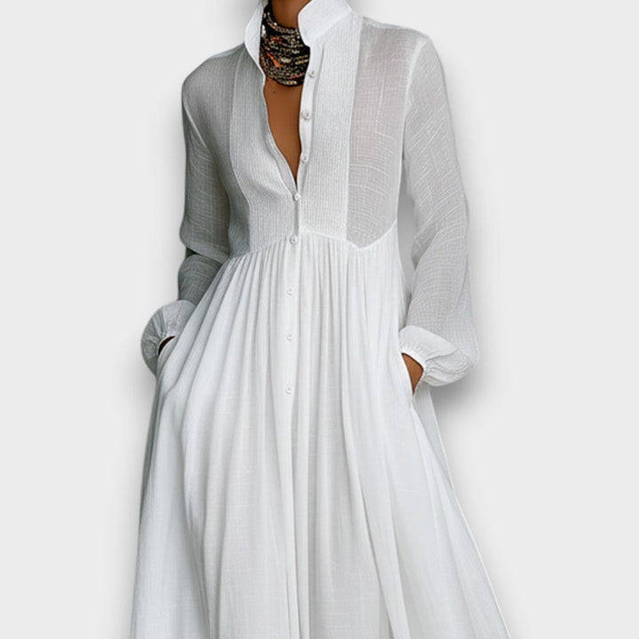 Serena - Vestido Maxi con Botones Frontal Fluidos