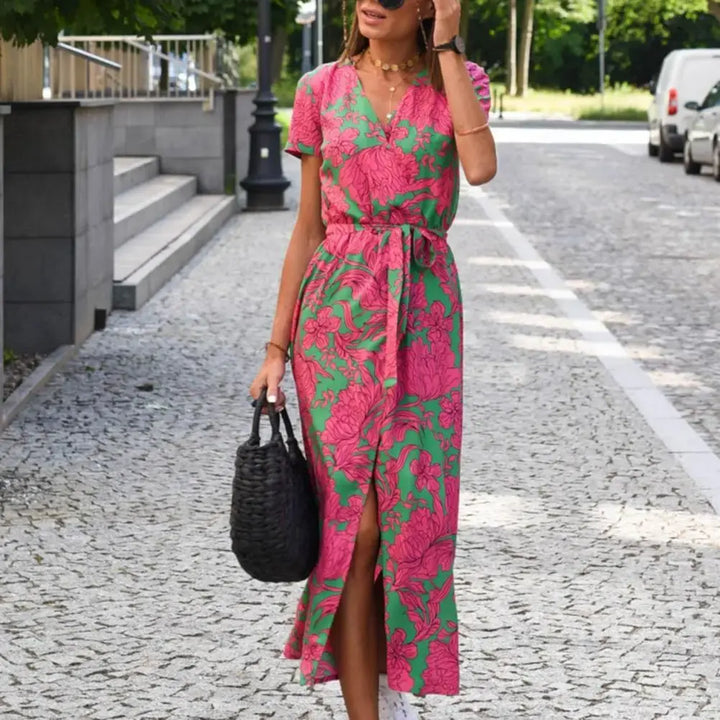 Fez | Vestido cruzado con estampado floral