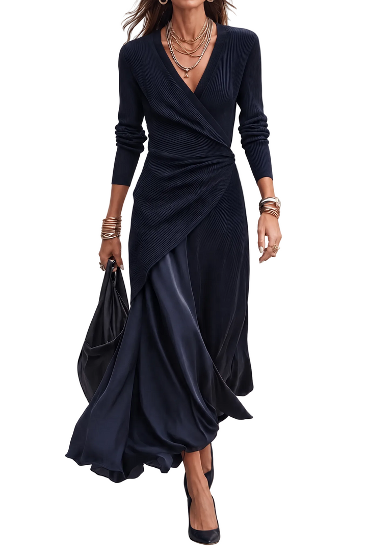 Vestido Lorena — Maxi Asimétrico con Escote en V
