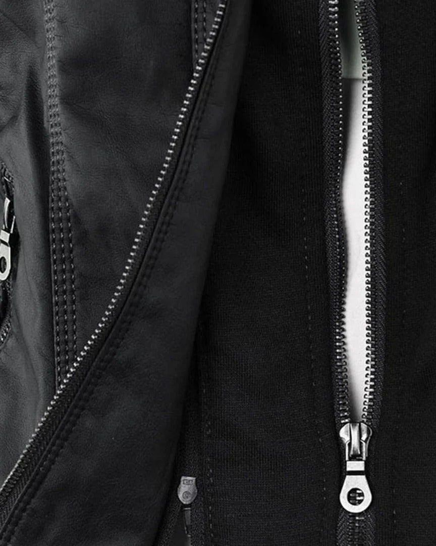 ELVIRA – Chaqueta de piel moderna con capucha